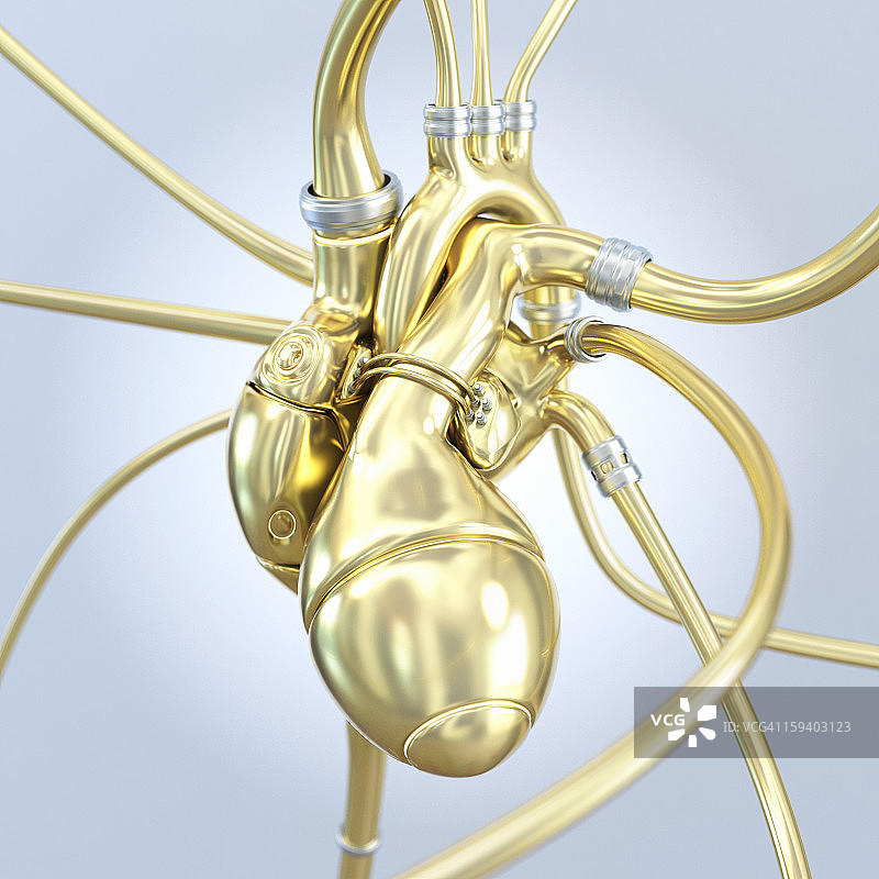 金色人工心脏图片素材