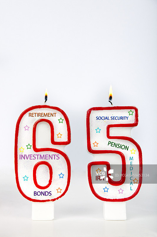 退休纪念生日蜡烛图片素材