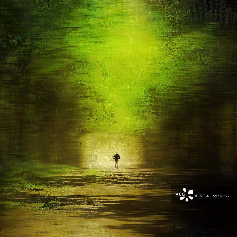 绿色自然风光与人物图片素材