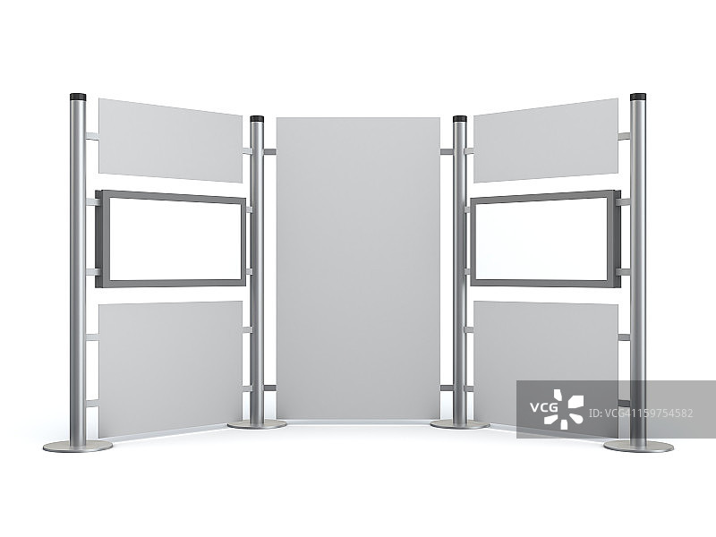 带空白视频LCD显示屏的3D展台图片素材