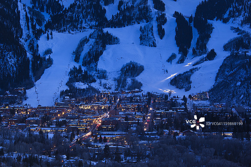 科罗拉多州阿斯彭的冬季图片素材