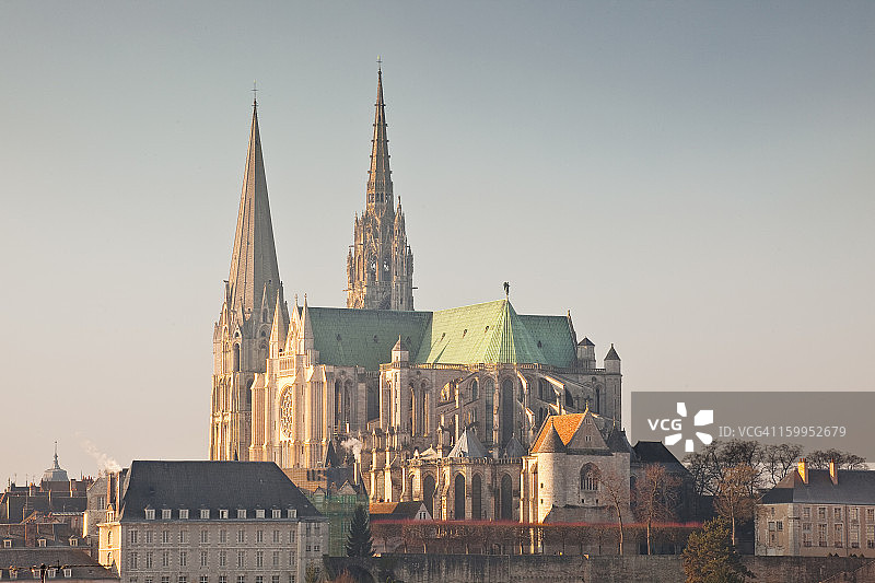 沙特尔的哥特式大教堂图片素材