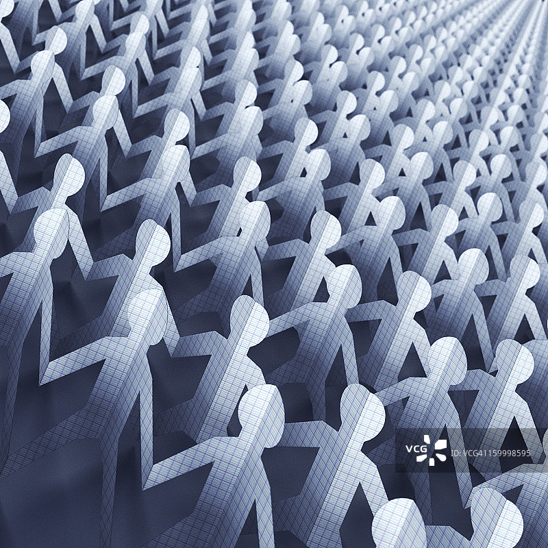 成排的剪纸人物图片素材