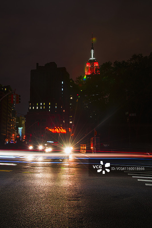 飓风期间纽约市中心停电图片素材