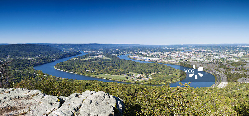 从查塔努加看田纳西河全景图片素材