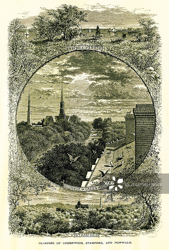 康涅狄格州格林威治、斯坦福和诺沃克掠影图片素材