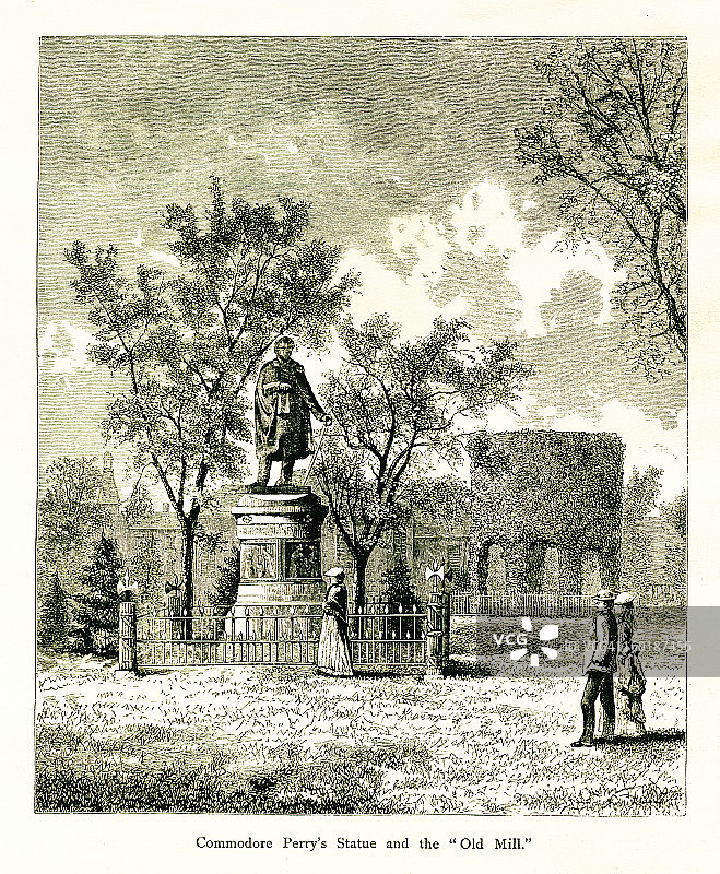 马修·佩里纪念碑，罗德岛新港图片素材