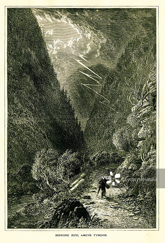 宾夕法尼亚州蒂龙上方的下沉径流图片素材