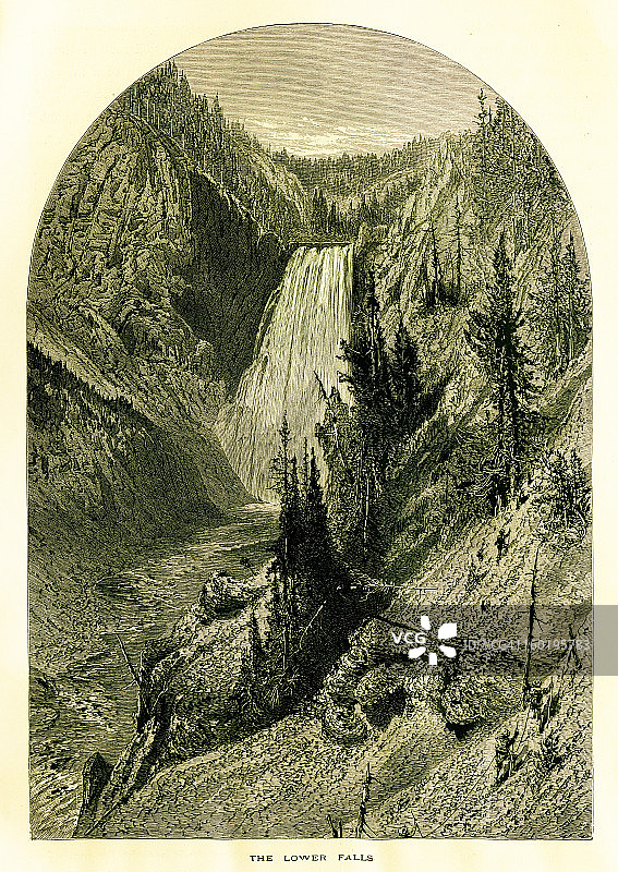 美国下黄石瀑布图片素材