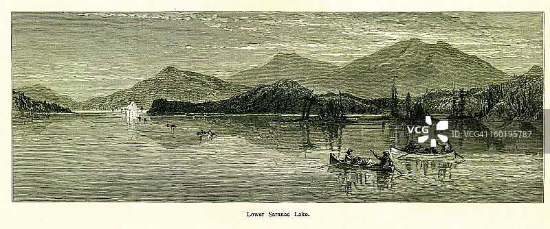 纽约州下萨拉纳克湖图片素材