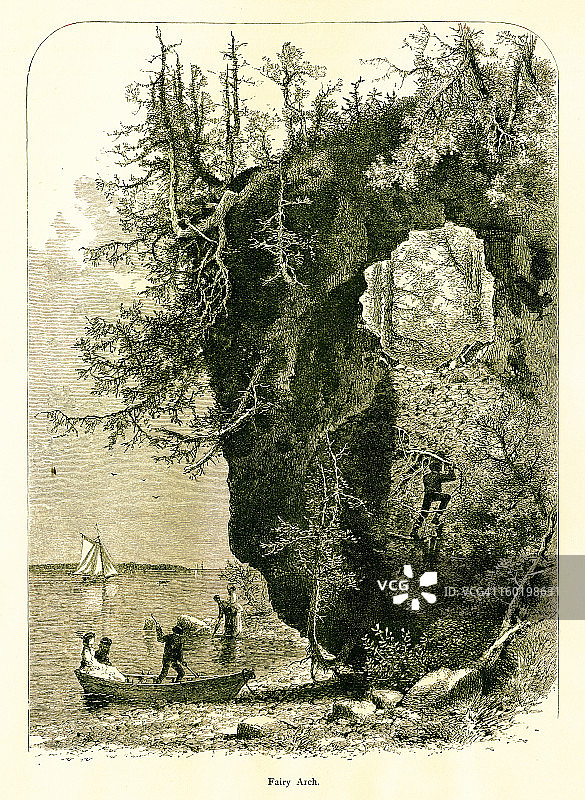 密歇根州麦基诺岛仙女拱门图片素材