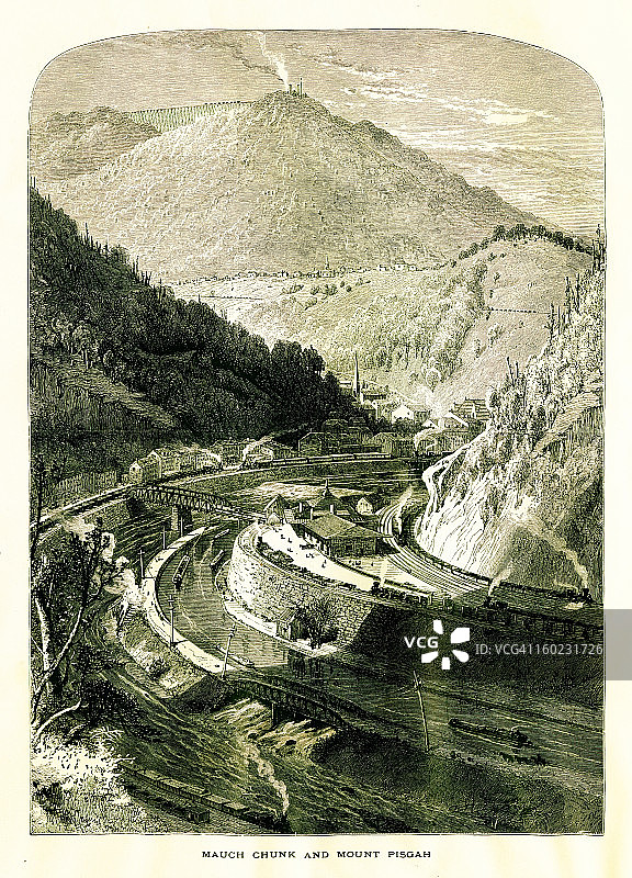 Mauch Chunk和宾夕法尼亚州Pisgah山图片素材
