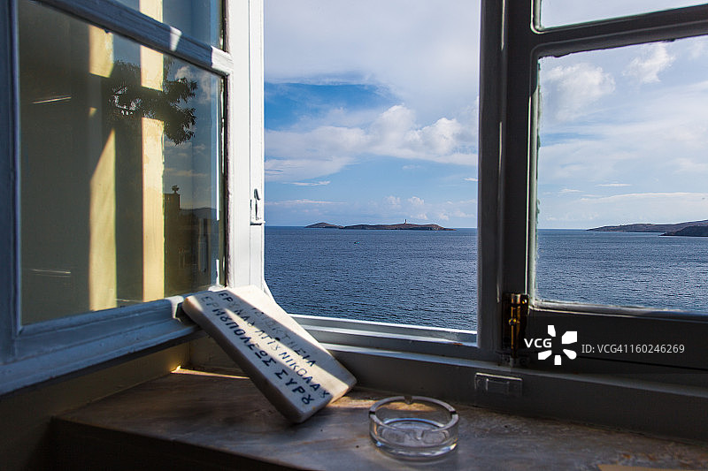 希腊窗户视角图片素材