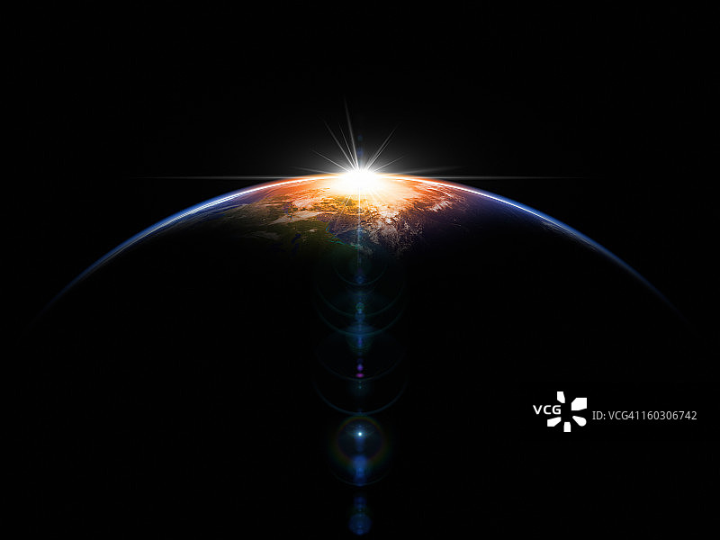 太空中的炽热日出图片素材