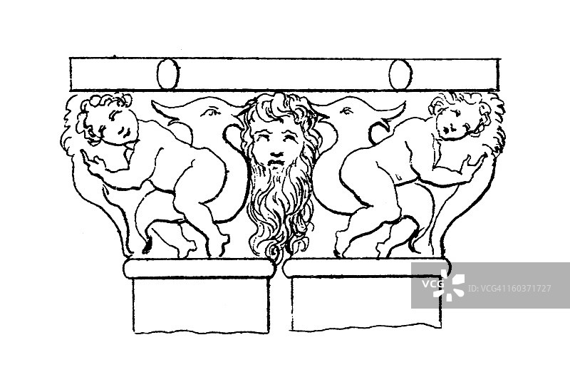 哥特式德国首都古建筑插图图片素材