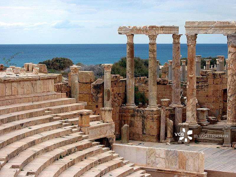 利比亚莱普蒂斯马格纳罗马剧院图片素材