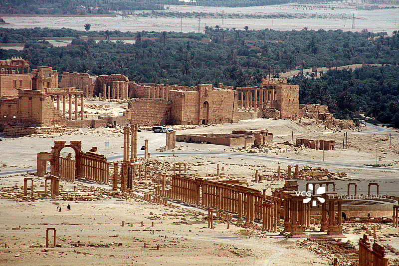 帕尔米拉的航拍景色图片素材