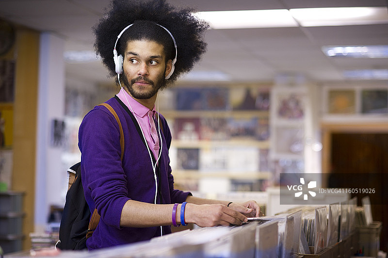 浏览唱片店图片素材