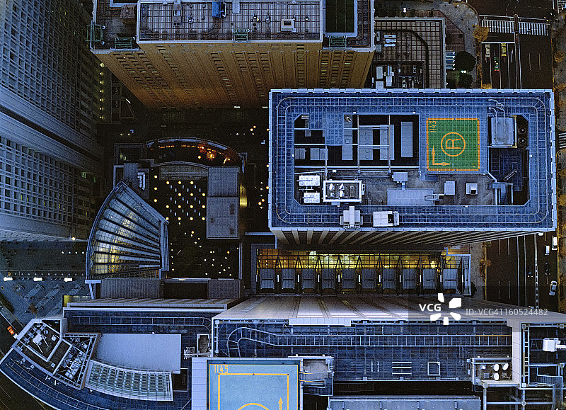 东京丸之内夜景鸟瞰图片素材
