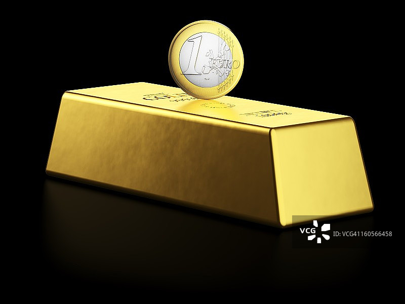 金条和欧元硬币图片素材