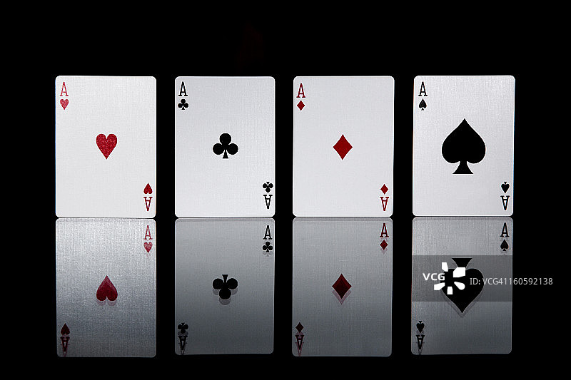 四张Aces扑克牌图片素材