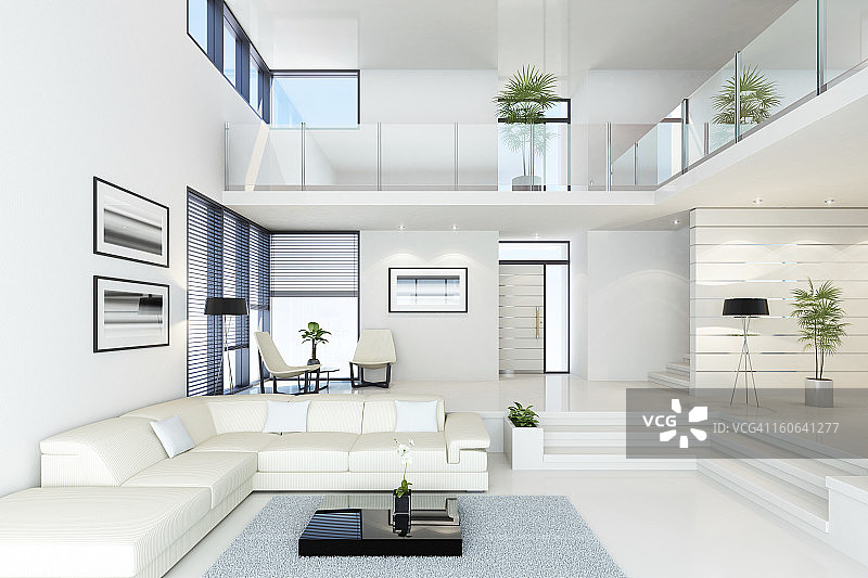 豪华白色别墅图片素材