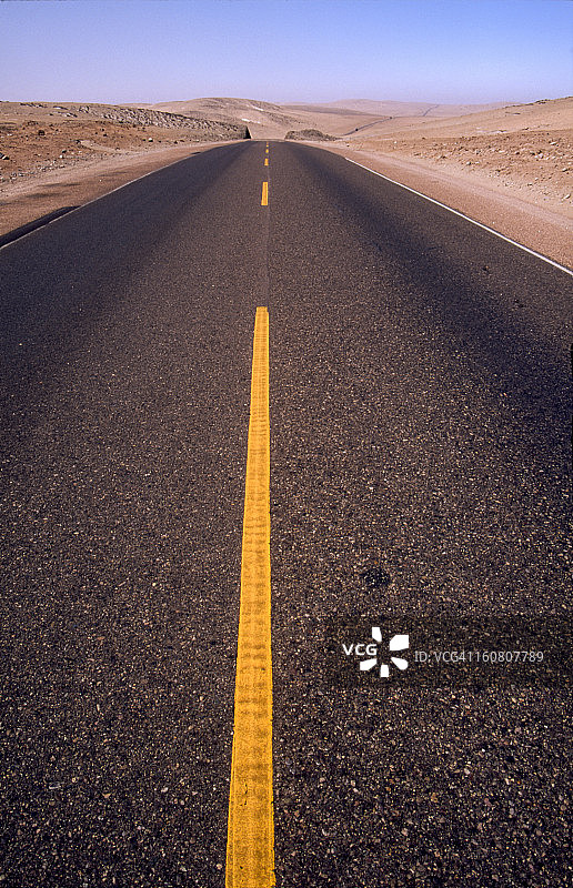 穿越沙漠的泛美公路图片素材