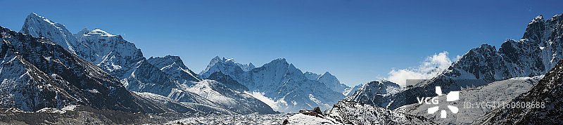 喜马拉雅雪山冰川全景图片素材
