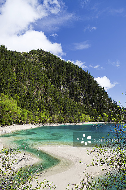 中国四川九寨沟熊猫海图片素材