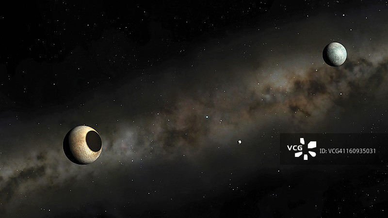 冥王星和卡戎艺术作品图片素材