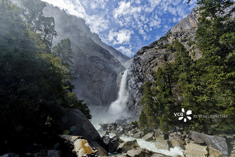 下优胜美地瀑布图片素材