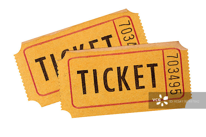 旧电影票或戏票图片素材