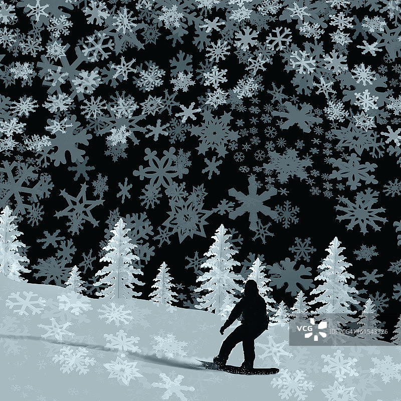 冬季滑雪坡上的雪景图片素材