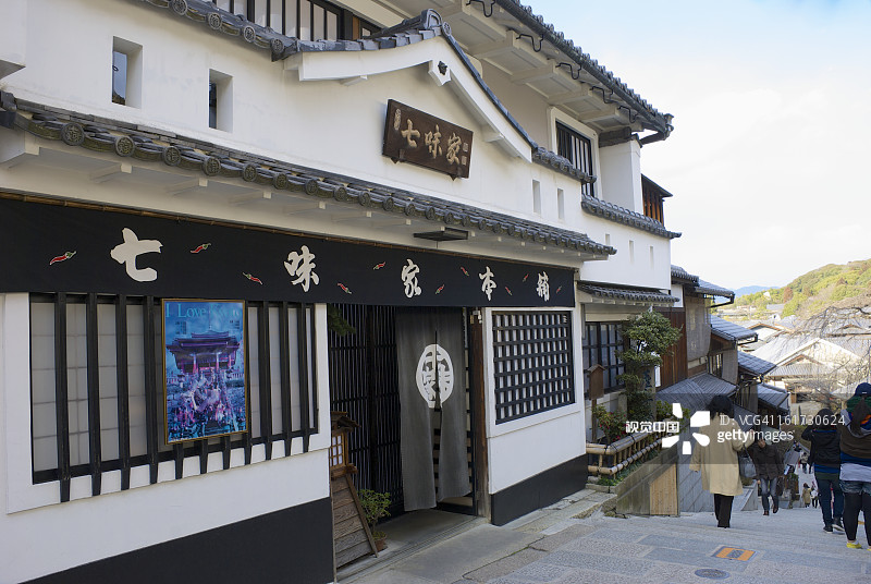 三年坂的传统茶馆图片素材