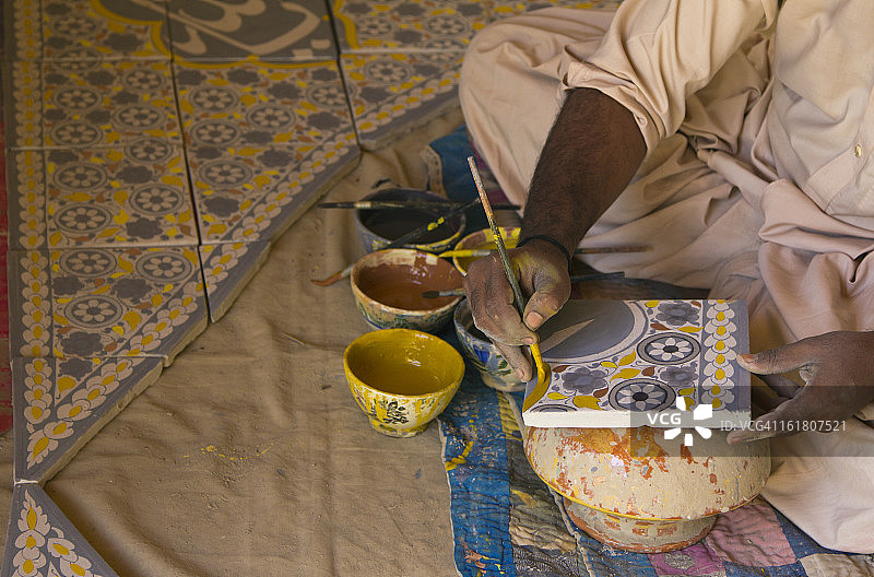 手绘瓷砖画图片素材