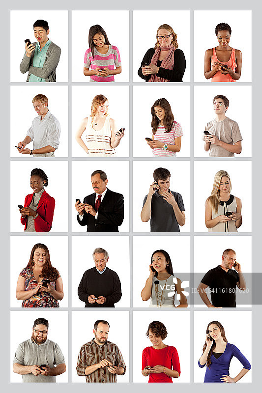 使用智能手机的人群图片素材