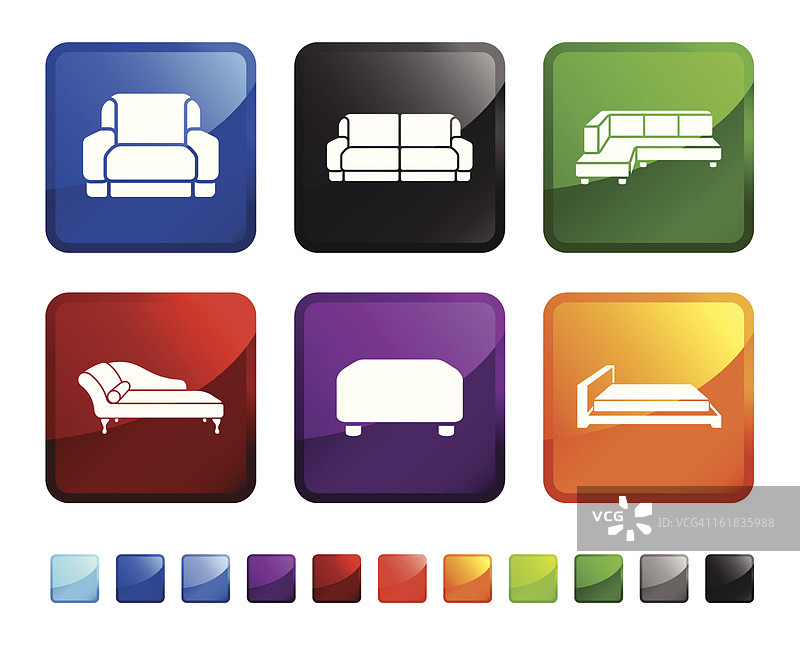 沙发免版税矢量图标集图片素材