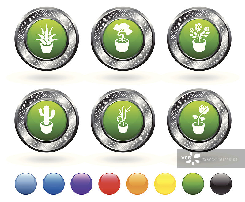 植物免版税矢量图标集图片素材