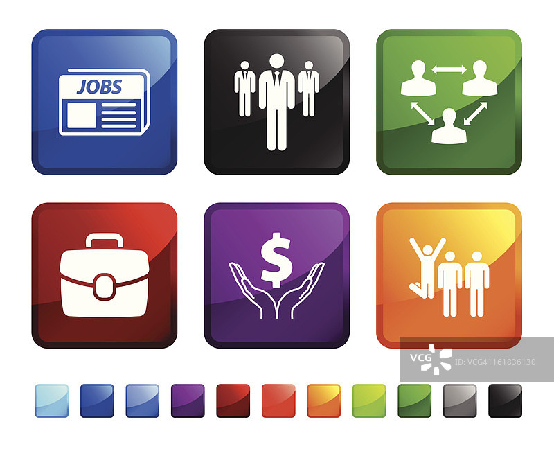 工作与金融矢量图标集图片素材