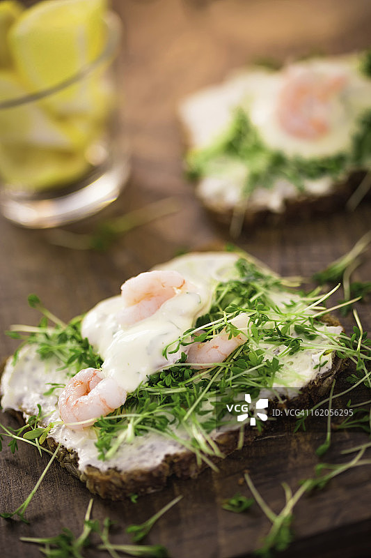 鲜虾三明治图片素材