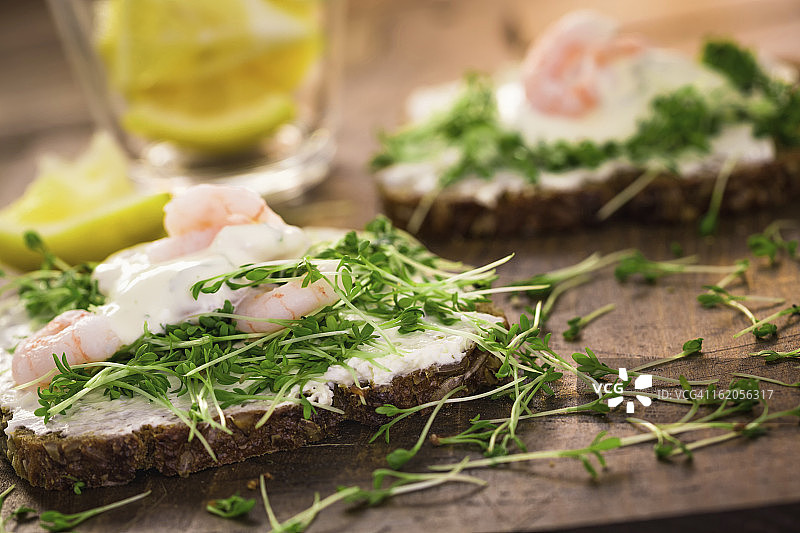 鲜虾三明治图片素材