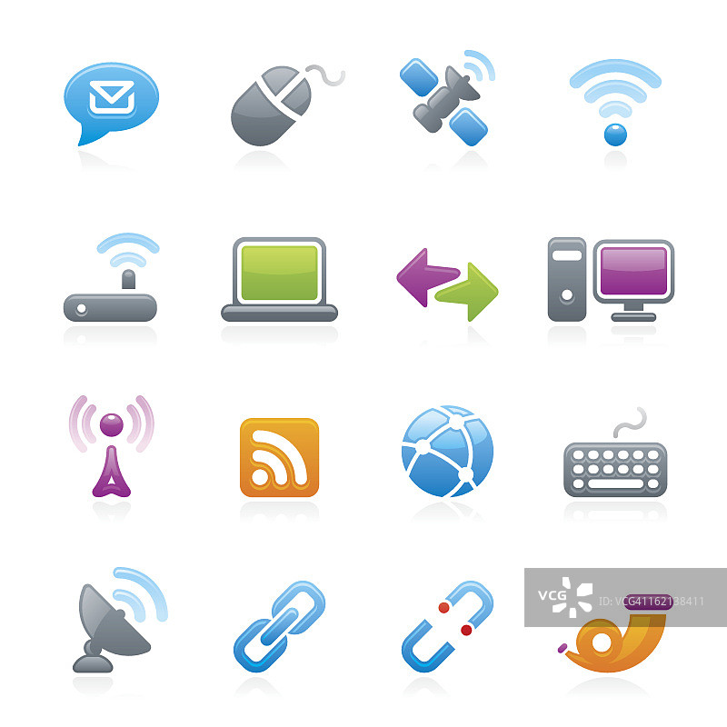 与电信相关的各种图标图片素材