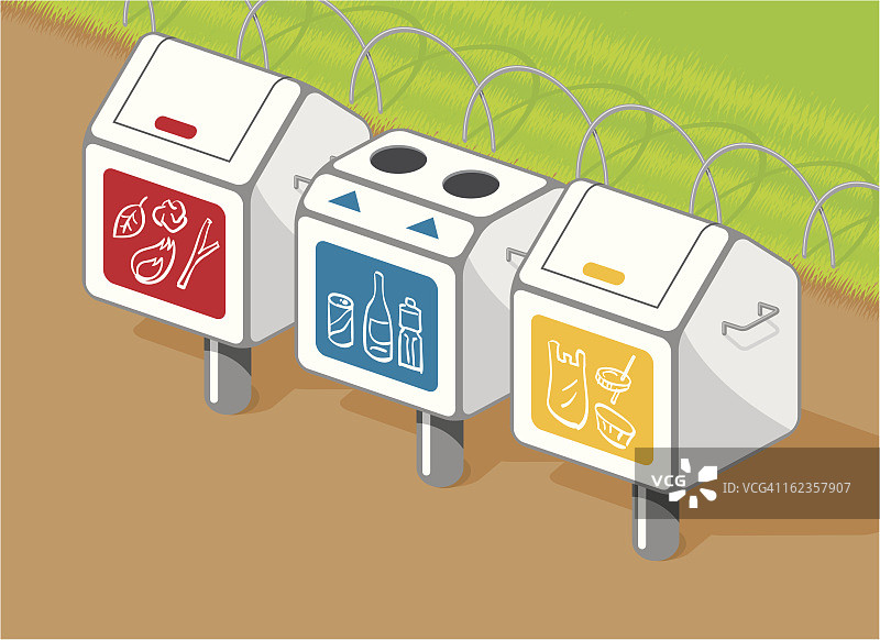 公园里的垃圾箱图片素材