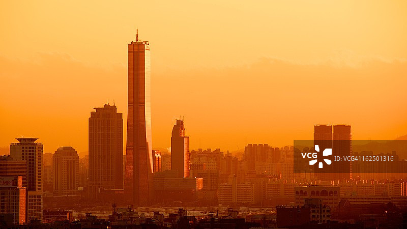 首尔汝矣岛的日落图片素材