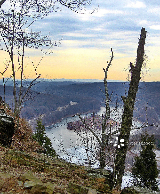 特拉华水隙的冬季景色图片素材