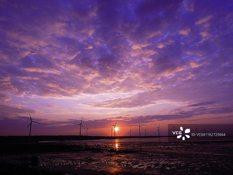 中国台湾台中清水高美湿地图片素材