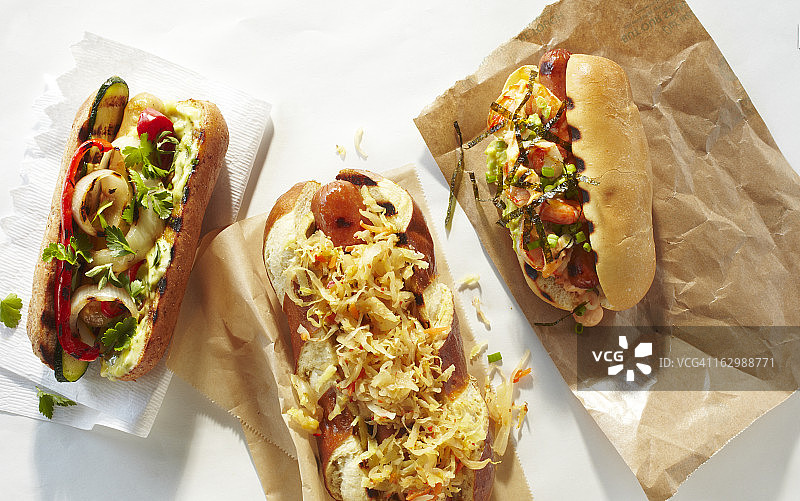 三种热狗图片素材