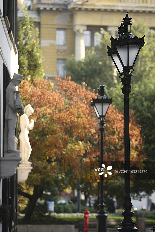 布达佩斯的街灯图片素材