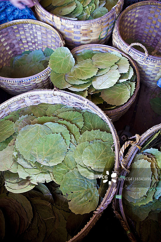 篮子里的雪茄烟叶图片素材
