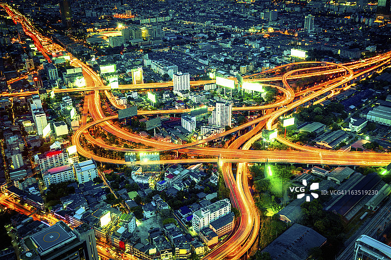 泰国曼谷市中心与高速公路图片素材